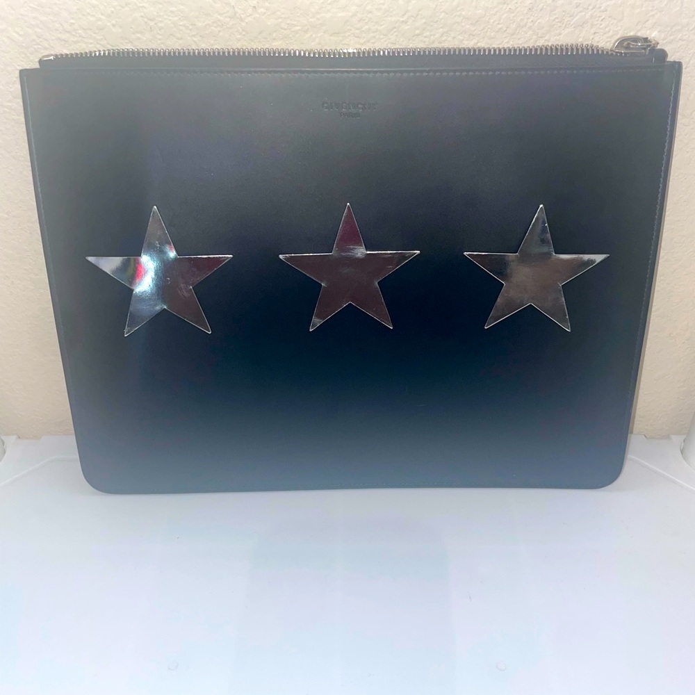 Givenchy black leather clutch